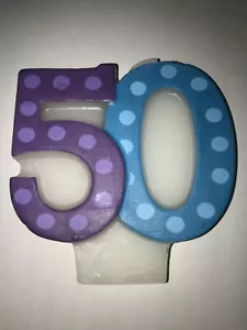 Bright & Bold 50th Birthday Candle - $4.00 shipping for any quantity - Picture 1 of 3