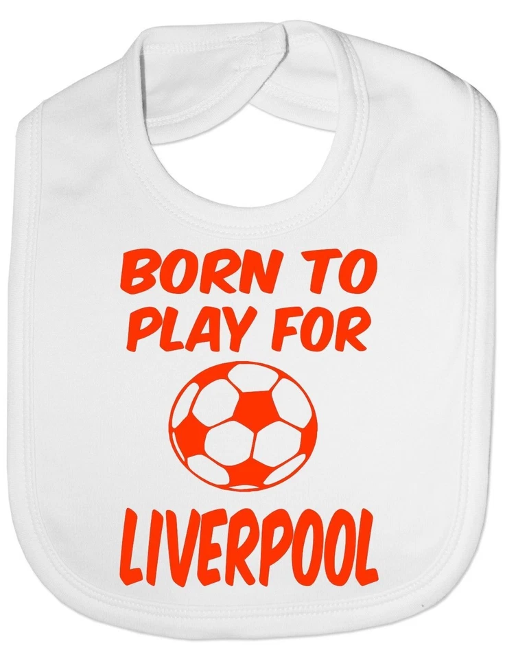 PRINTSHOP2000 Born To Play For Liverpool Fußball Baby Fütterungslätzchen Geschenk