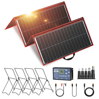 Dokio Solarpanel 300w Faltbar Tragbar 12V Solar für Camping Wohnmobil Kraftwerk - Bild 1 von 4