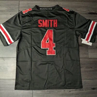 NCAA 🚨 Jeremiah Smith #4 Ohio State Buckeyes BLACKOUT Stitched Men's Jersey Small