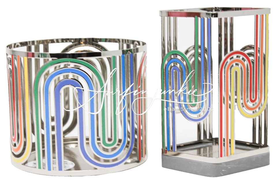 Juego de 2 piezas portavelas y jabón Bath & Body Works arco iris plata verano primavera Foto 1 de 4