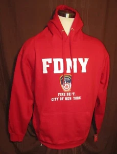 FDNY Erwachsene Hoodie Sweatshirt, NY Fire Department Official, rot, Gr. XL, neu - Bild 1 von 11