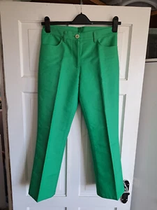 ARKET Green Straight Leg Trousers Size 36 UK 10 100% Cotton - Picture 1 of 9