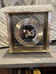 Seiko Quartz International Clock with Airplane Second Hand Goldtone - Picture 1 of 4