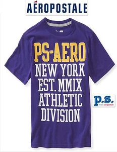 NUEVA CON ETIQUETAS TALLA 10 BOY'S AEROPOSTALE PS CAMISETA PÚRPURA BORDADA GRAN AERO P.S. TOP NUEVO - Imagen 1 de 1