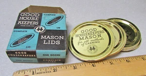 vintage anni 50 nuovo vecchio stock scatola di coperchi barattolo muratore custodi di buona casa, scatola da 12 - Foto 1 di 4