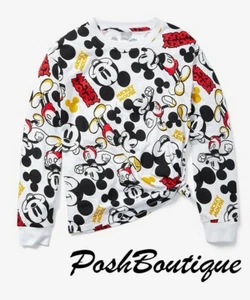 NWT Justice Girls Mickey Mouse Oversized Tee T Shirt Long Sleeve M 7 8 10 Disney - Picture 1 of 2