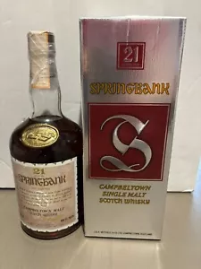 Whisky Springbank 21 Year Old, Nineties John Mitchell Dumpy Bottling with Box - Imagen 1 de 5