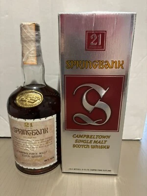 Whisky Springbank 21 Year Old, Nineties John Mitchell Dumpy Bottling with Box - Imagen 1 de 4