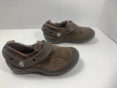 Crocs Dawson Marrón Gamuza Imitación Piel Forrada Zapatos Sin Cordones Unisex Niño Talla 13 Invierno Foto 1 de 4