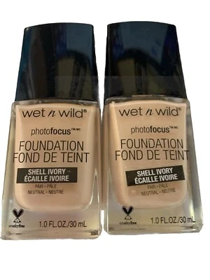 2X Wet n Wild Photo Focus Foundation Shell Ivory #361C Wet-N-Wild - Image 1 of 2