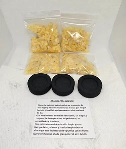 INCIENSO DE COPAL / WHITE COPAL INCENSE CHARCOAL ORACION IE INSTRUCCIONES - Picture 1 of 4