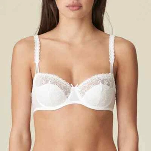NWT Marie Jo Delphine Embroidered Eyelet Lace Half Pad Underwire Balcony Bra 32D - Picture 1 of 9
