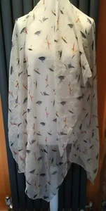 Lightweight Bird Print Scarf, and Green scarf with Red Dachshunds - Picture 1 of 8