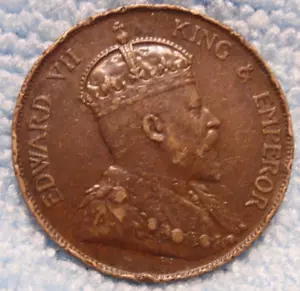 1904 Hong Kong One 1 Cent King Edward VII Coin VF - Picture 1 of 4