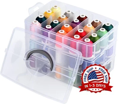 Kit de hilo de bordar de 63 colores con caja organizadora, antienredos NUEVO US Foto 1 de 4