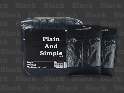 M - XL 10 Pack Adult diaper, Black plain and simple Disposable 6000ml
