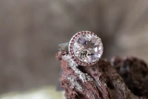 Rose De France Amethyst & Rhodolite Garnet Sterling Silver Ring - Picture 1 of 1