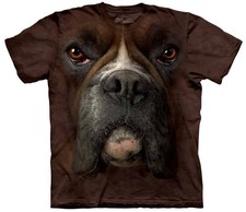 Boxer Face T-Shirt Oversized Print Dog Mountain Corp 100% Cotton Adult