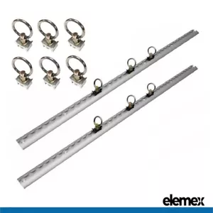 1 Metre Anchor Track Tie Down Point Rail Trailer (2x Track + 6x Rings) LTrack - Picture 1 of 6