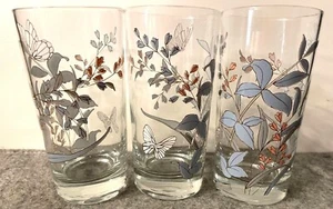 Set of 3 Noritake Kilkee Pattern Tumblers Floral Butterfly  #2588 - Picture 1 of 5