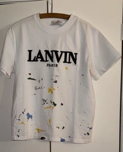 Gallery Dept X LANVIN Paint Splatter T-Shirt Mens Size Small White Top Crew Neck - Picture 1 of 4
