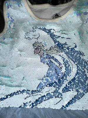 Disney Parks Frozen Elsa Sequin and Ruffle Tutu Dress Girl's Size XXS. Mm45 - Image 1 of 4