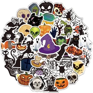 50pcs Halloween Holiday Stickers Decals Kid Trick Treat Party Gift Free Shipping - Picture 1 of 3