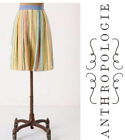 Anthropologie Odille Skirt Striped Linen Colorful Full Dirndl Pastel Size 0