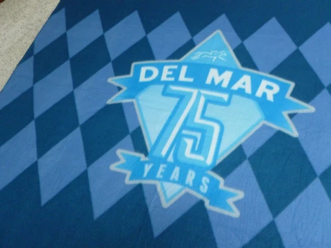 NEW Del Mar Bing Crosby Fleece Blanket Celebrating 75 Years of Horse Racing Cover