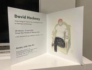 Rare David Hockney private view invite exhibition card features Ed Sheeran - Picture 1 of 8