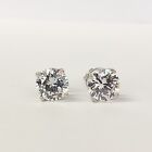 Gift For Her 4.00 Ct Round Cut Cubic Zirconia Solitaire Stud Earrings 925 Silver