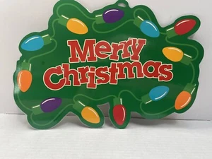 VINTAGE Christmas Decorations Hallmark Cardboard Die Cut Merry Christmas 80s - Picture 1 of 3