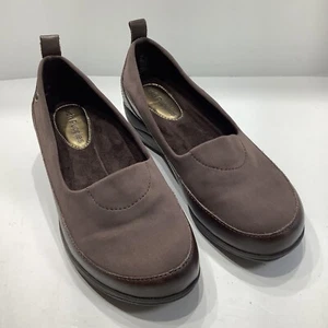 Hush Puppies Strechy Slip On Loafer Wedge Leather/Fabric Womens Sz. 6W Exc - Picture 1 of 7