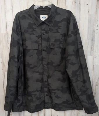 Antigua Chaqueta Camuflada Azul Marino Para Hombres XL Verde Camuflaje Bolsillos Frontales a Presión Malla Forrada Lluvia Foto 1 de 4