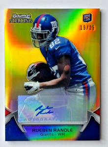 Rueben Randle 2012 Bowman Sterling GOLD REFRACTOR RC AUTO New York Giants #d /25