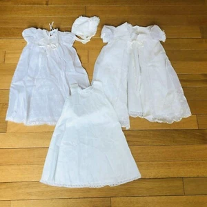 MADONNA Baby Girl Christening Gown Dress Embroidered Baptism 12M LOT of 4 - Picture 1 of 11
