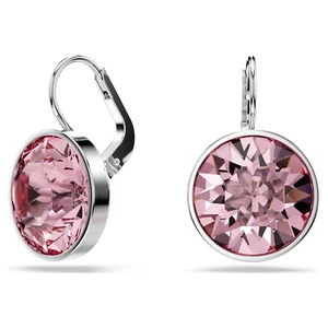 Swarovski BELLA Mini drop earrings Round cut, Pink, Rhodium plated 5724290 - Picture 1 of 4