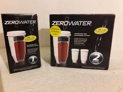 Set of 3 sealed ZeroWater Replacement Water Filters Premium 5-Stage Ion Exchange - Image 1 of 4