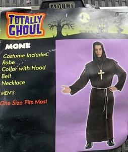 NEW Monk Costume Adult OSFM Costume Robe, Collar with Hood, Cross, Rope Belt - Picture 1 of 5