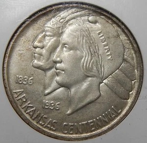 1938-S NGC/CAC MS66 ARKANSAS HALF DOLLAR SILVER COMMEMORATIVE - Picture 1 of 4