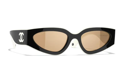 Очки солнцезащитные CHANEL CH6056 S5653 черные белые новые и подлинные - Изображение 1 из 4