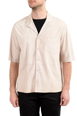 Hugo Boss "Charon_FS" Men's 100% Suede Leather Short Sleeve Casual Shirt - Image 1 of 4