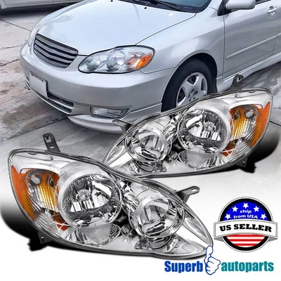 Fits 2003-2008 Toyota Corolla Diamond Headlights Head Lamps LEFT+RIGHT Foto 1 de 4