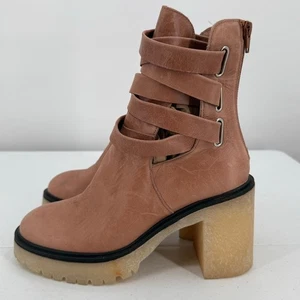 NEU Free People Jesse Distressed braun/beige Leder Cutout Absatz Stiefel Gr. 39 - Bild 1 von 13