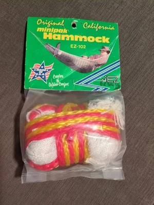 Vintage Mini Pak Mini Hammock, Great for Camping, Hiking, Survival Nylon EZ-102 - Image 1 of 3