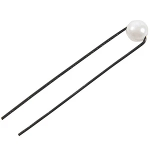 10 pezzi fermagli per forcine a forma di U in metallo bianco decoro nero da donna W1T98175 - Foto 1 di 8