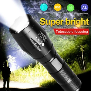 Outdoor LED Super Bright Flashlight Zoom Waterproof Tactical Torch - Picture 1 of 9