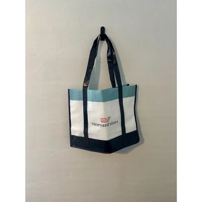 Bolso de Mano Reutilizable Vineyard Vines Azul Marino Logo de Ballena Grande Bolso de Compras Foto 1 de 4