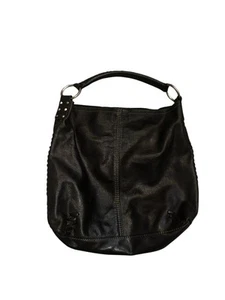 Vintage Lucky Brand Whipstitched Pebbled Leather Shoulder Bag Black Boho Purse - Bild 1 von 15